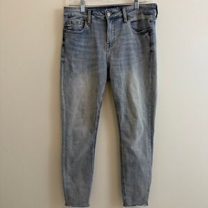 Pistola Straight Leg‎ Light Wash Distressed Fray Hem Jeans Size 29
